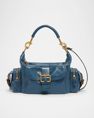 Camera Bag Medium in Natural Shiny Calfskin