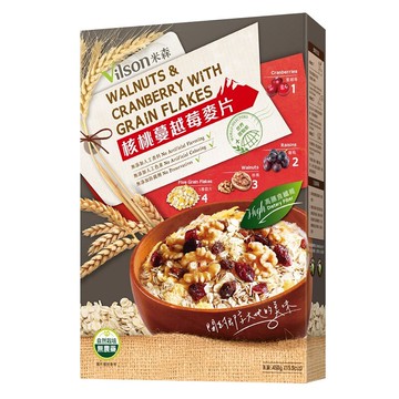 米森   核桃蔓越莓麥片450公克/盒