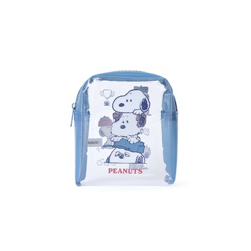SNOOPY Peanuts史努比TPU透明收納包 小方型-Snoopy 隨身化妝包