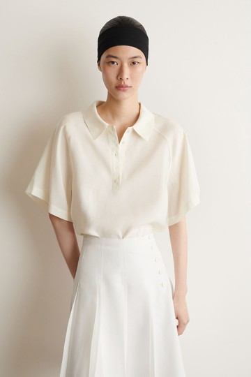 女裝 針織領莫代爾Polo衫