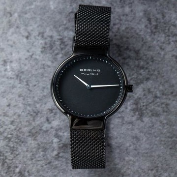 BERING 丹麥國寶 MAX RENE設計師聯名限量時尚錶款/31mm-黑-15531-123