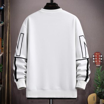男士衛衣春秋潮牌寬松闊版字母印花長袖t恤男生秋季百搭休閑外套