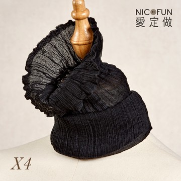 NicoFun 愛定做 木質系33 黑色圍脖 柳葉絲 百搭 圍巾 100%桑蠶絲 真絲(silk四季圍脖 圍巾 領巾 )