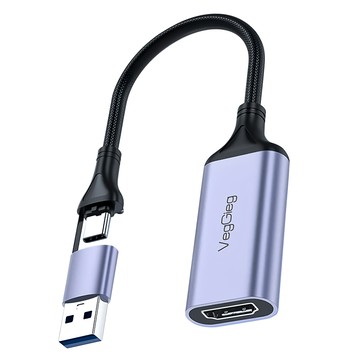 VEGGIEG USB Type-C 真3.0 轉HDMI採集擷取線 4K超高清輸入 1080P高清  單一商品  1條