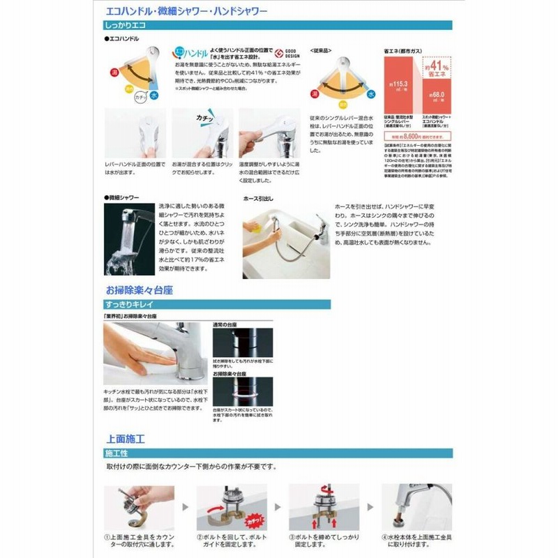 LIXILINAX浄水器内蔵ホース引出式ワンホールシングルレバーキッチン水