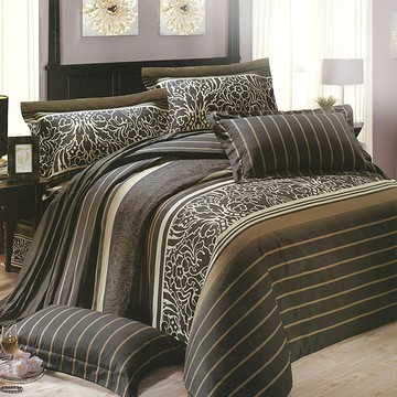 雙人/加大 - 五件式床罩組  / 40支精梳棉 / 羅浮宮 台灣製