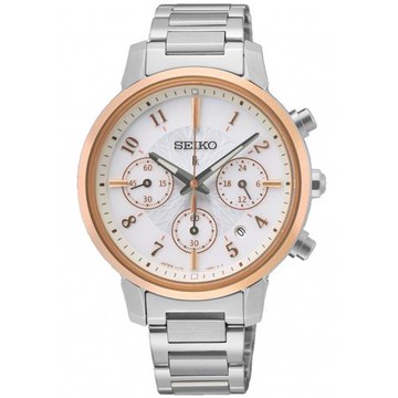 SEIKO精工 LUKIA 太陽能玫瑰金內斂時尚腕錶 V175-0FC0KS/SSC906J1