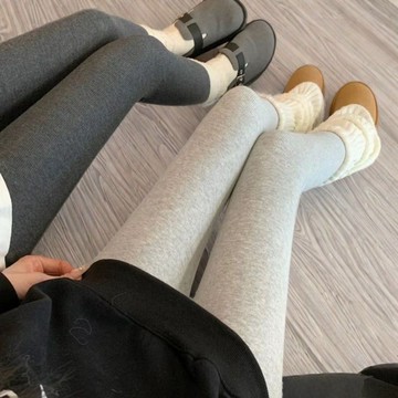 保暖內搭褲女  灰色打底褲女  可外穿  秋冬  新款  高腰顯瘦  緊身鉛筆秋褲  加絨加厚 XQRG