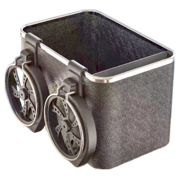 扶手箱收納盒 含雙杯架 11.5 x 11.5 x 17.5cm  曜夜黑