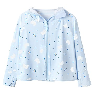 兒童涼感防曬外套 UPF50+  M(90~100cm)  滿版藍雲朵