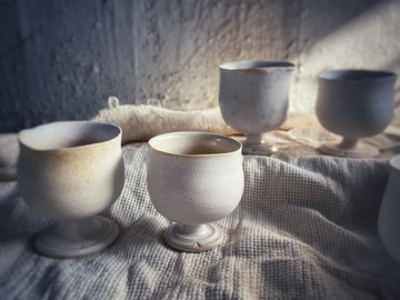 野獸高腳杯・茶杯・咖啡杯・酒杯 - 鮮奶油系列 No 2