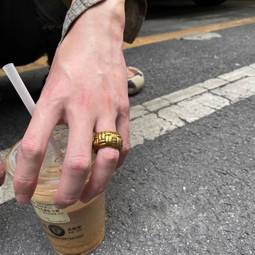 免運🔥金銀色中古獨特編織繩戒指女ins設計高級感歐美中性開口食指戒指銀飾 戒指 開口戒指 女生戒指 單身戒指 尾戒 飾