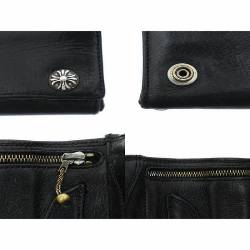 クロムハーツ CHROME HEARTS 3FOLD CROSS PATCH WALLET 3フォールド セメタリー クロス パッチ ウォレット  レザー 三つ折り 財布 黒 ブラッ | LINEブランドカタログ