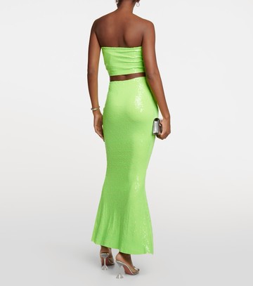Norma Kamali Embellished high-rise maxi skirt