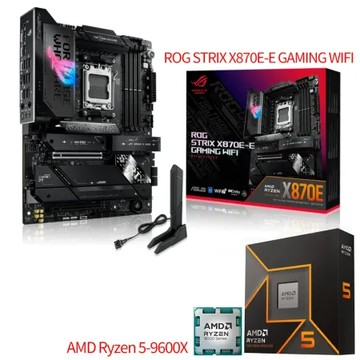 【CPU主機板組合】AMD Ryzen 5-9600X(不含風扇)搭 ASUS華碩 ROG STRIX X870E-E GAMING WIFI 主機板(AM5 腳位)