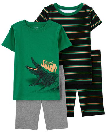 Kid 4-Piece Alligator Cotton Blend PJs