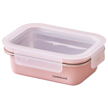 LocknLock 樂扣樂扣 粉彩不鏽鋼保鮮盒 粉色 400ml  1個  盒身 + 上蓋