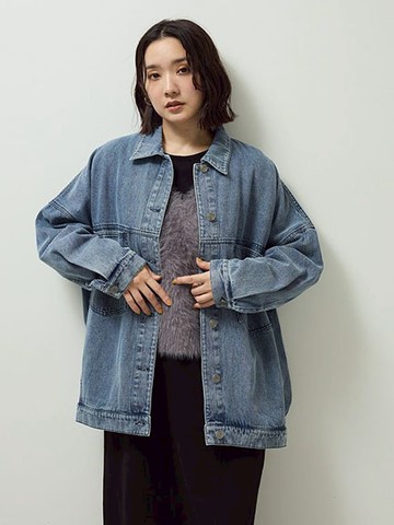 胸前大口袋設計牛仔夾克(06000913600) - Green Parks