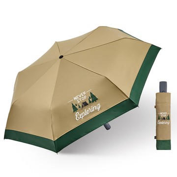 [家速配]fun露營 黑膠自動開收傘-卡其