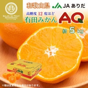 [予約 2023年 12月5日から12月30日の納品] 有田みかん AQみかん5kg 和歌山県有田産 JAありだ 高糖度 有田AQ選果場 産地箱 高品位 冬ギフ