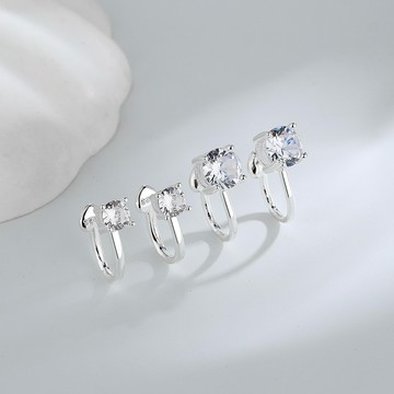 Sweet Air「耳夾專區」L41 夾式耳環 全新現貨 簡約閃耀單鑽 無耳洞 耳環