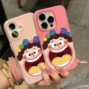 卡通大笑女孩 防摔 適用蘋果iphone 78p xr i11 i12 13 14 15 16 pro max手機殼
