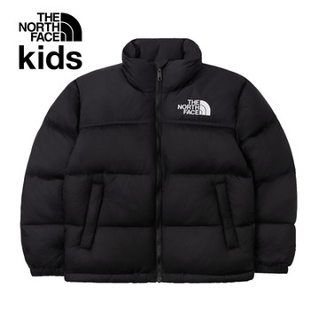 The North Face 官方旗艦 【經典ICON】北面兒童黑色防潑水保暖可打包羽絨外套｜8A4CJK3