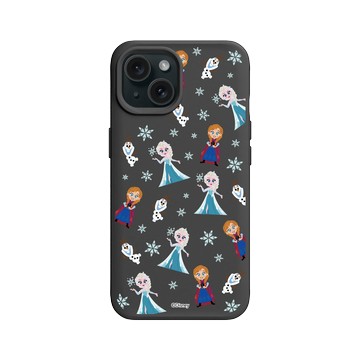 iPhone 15 SolidX 黑 - 迪士尼-公主系列 Disney Princess - 冰雪奇緣 - 角色集合