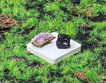 原礦可愛紫晶簇 黑碧璽套組 招財保平安 快速出貨 辦公室 風水