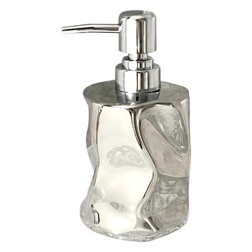 輕奢冰川沐浴乳按壓瓶  陶瓷瓶身  創意設計  不規則乳液瓶  銀色  1個