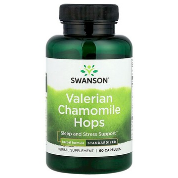 Swanson, 纈草洋甘菊啤酒花，60 粒膠囊