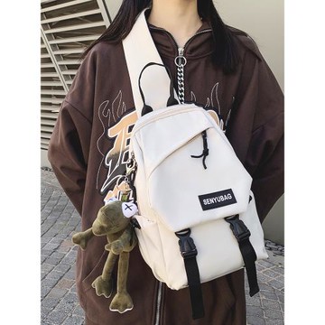 胸包女2025新款日系帆布單肩運動背包潮牌工裝機能休閑百搭斜挎包