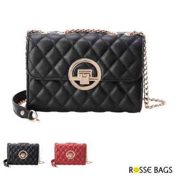 【Rosse Bags】新款菱格圓環單肩包(現+預  黑色／紅色)-慈濟共善