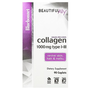 Bluebonnet Nutrition, Beautiful Ally 膠原蛋白囊片，1 型和 3 型膠原蛋白，1000 毫克，90 片