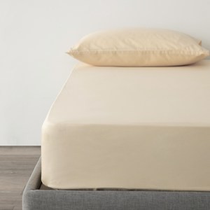 PALETTE250織素色純棉床包加大 稻穗黃