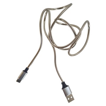 Kolin 歌林 USB A/公-TYPE-C/公 金屬彈簧充電線 35g  1m  銀色  1條