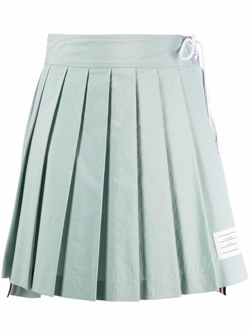 Thom Browne - step-hem pleated mini skirt - women - Polyester/Viscose - 40 - Blue