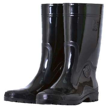 TAHSIN 達新牌 MIT勁帥 中筒雨鞋 - 鞋面亮面設計 強韌 耐油 耐寒 耐磨 不易龜裂 鞋底加強止滑  115mm  酷黑色  1雙