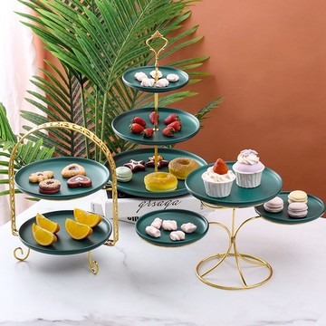 北歐陶瓷輕奢網紅多層水果盤下午茶蛋糕點架客廳茶幾糖干果瓜子盤