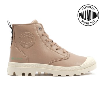 PALLADIUM PAMPA HI RE-VEGAN LTH拉鍊高筒靴/休閒鞋-男鞋/女鞋-棕褐色