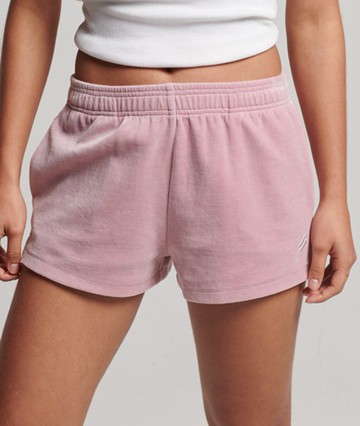 Superdry Women's Women's S Logo Velour Shorts Pink / Everglow Pink - Size: 10 Size: 6