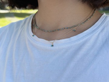 項鍊 天河石 水晶 葡萄石 - 辛苦了 -