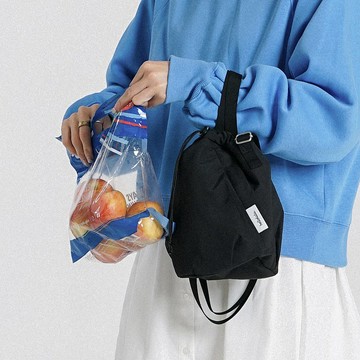 City系列新品 | CHICO 雙面索繩斜背側背水桶包S號 手機袋 (黑)