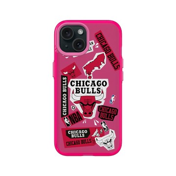 iPhone 15 Clear 粉漾桃 - NBA - 拼貼系列-芝加哥公牛 Chicago Bulls - Collage