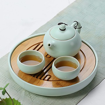 輕奢簡約一壺兩杯快客杯白瓷茶具功夫茶具套裝茶盤個人專用小套盤 雙11全館免運