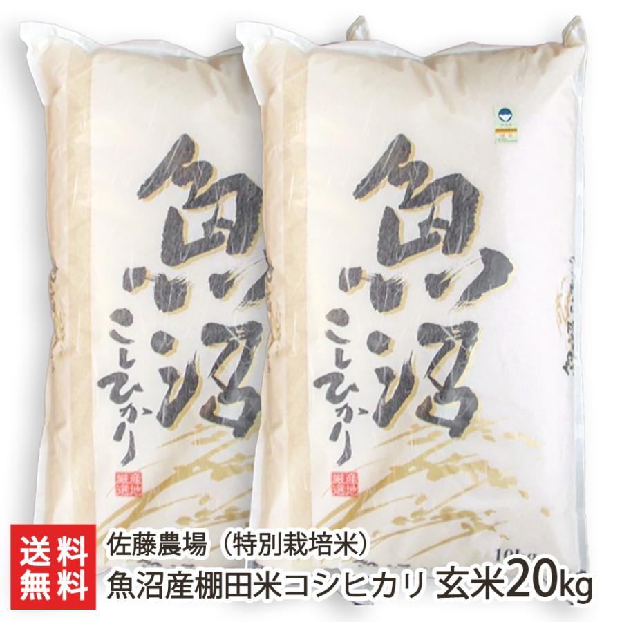 特別栽培米（減農薬・減化学肥料）魚沼産コシヒカリ 玄米20kg 佐藤農場 ...