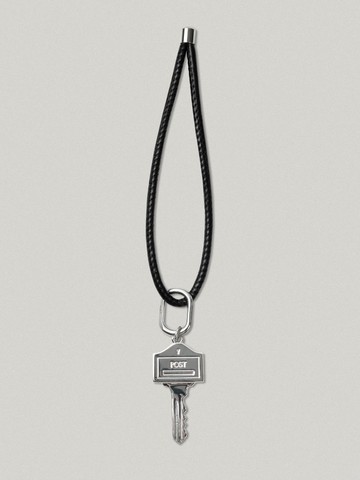 Silver Matte Brass Lambskin Mini Post Bag Keyring [Silver]