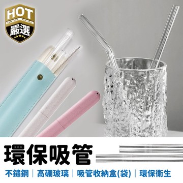 環保吸管 珍奶吸管 吸管 玻璃吸管 不鏽鋼吸管 斜口 平口 彎曲吸管 吸管 高硼玻璃 吸管組 吸管收納盒 斜口吸管
