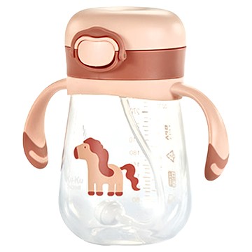 KU.KU Duckbill 酷咕鴨 彈跳鎖扣PP訓練杯 - 300ML  6個月以上適用  摩卡粉  1個
