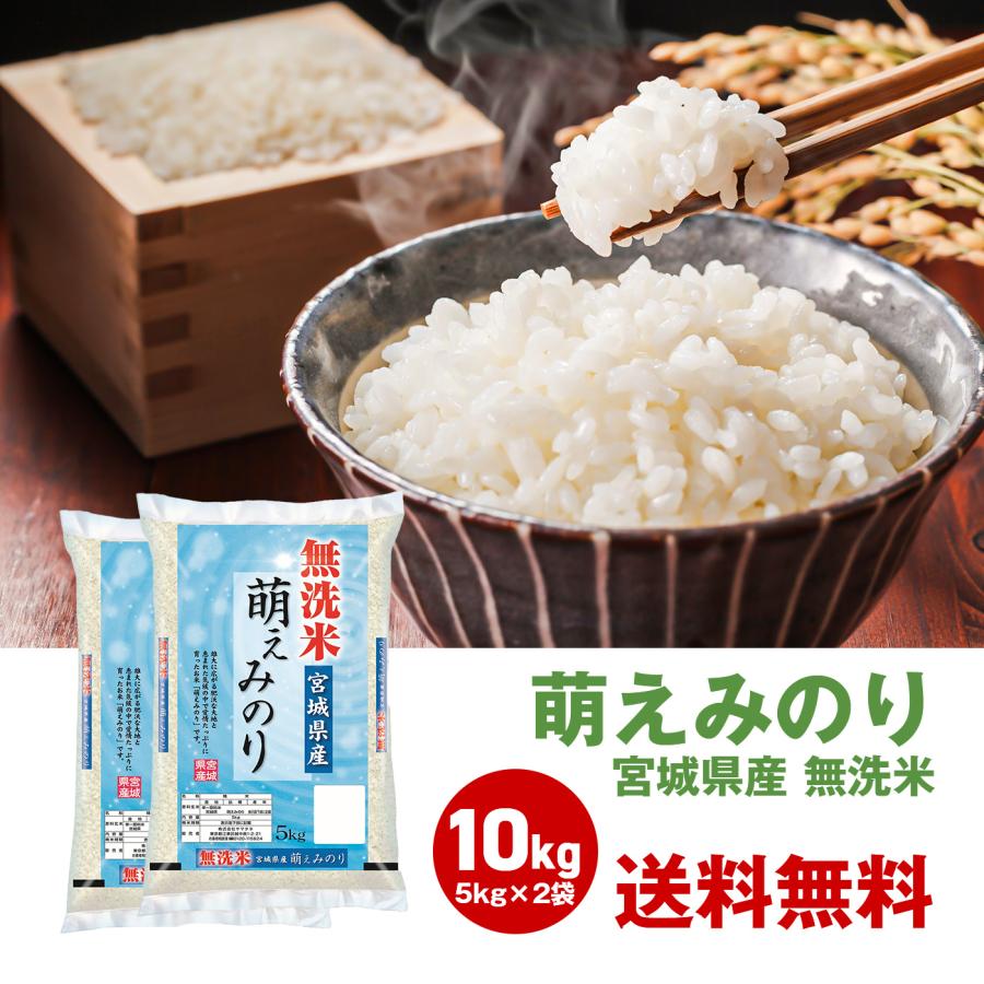 令和5年度 新米 お米 10kg 無洗米 萌えみのり 5kg 2袋セット 宮城 国産 白米 日本産